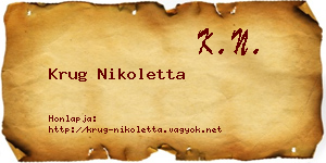 Krug Nikoletta névjegykártya